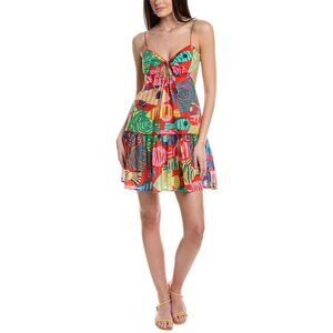 Colorful Abstract Print Spaghetti-Strap Mini Dress - Multi